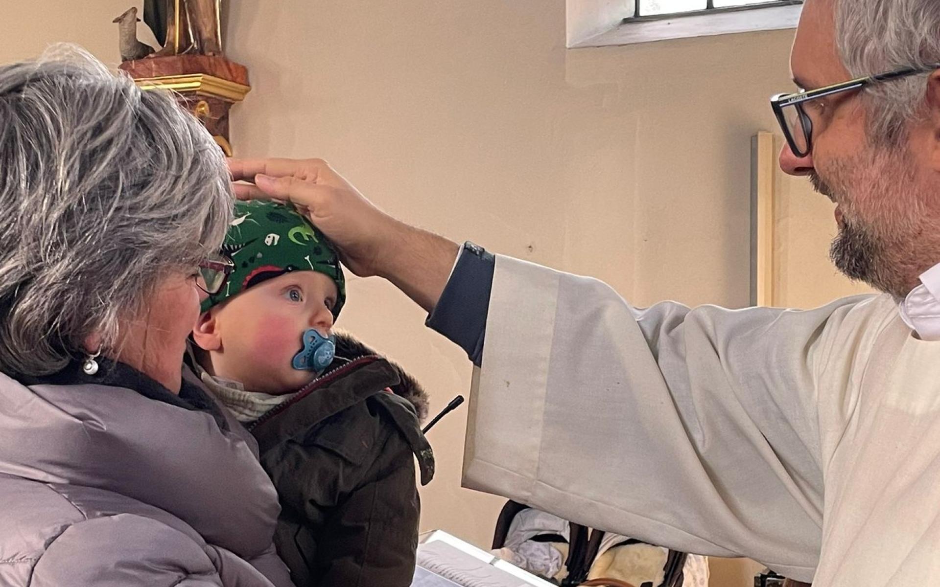 Kindersegnung Andreas und Pastoralassistent